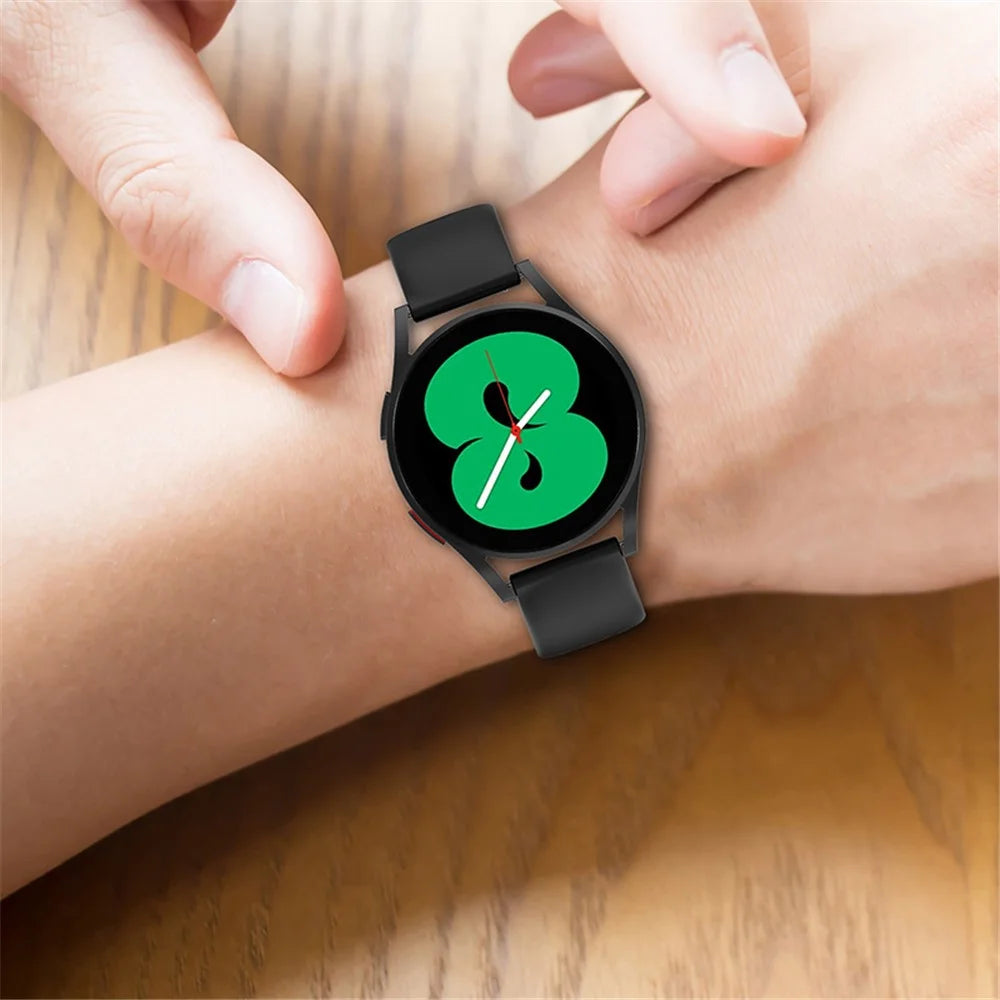 For Samsung Galaxy Watch 4 40mm / 44mm / Watch 4 Classic 42mm / Amazfit Bip 3 / GTS 3 Silicone Watch Band 20mm Quick Release Wrist Strap with Butterfly Buckle for Sports Watch - White - 6
