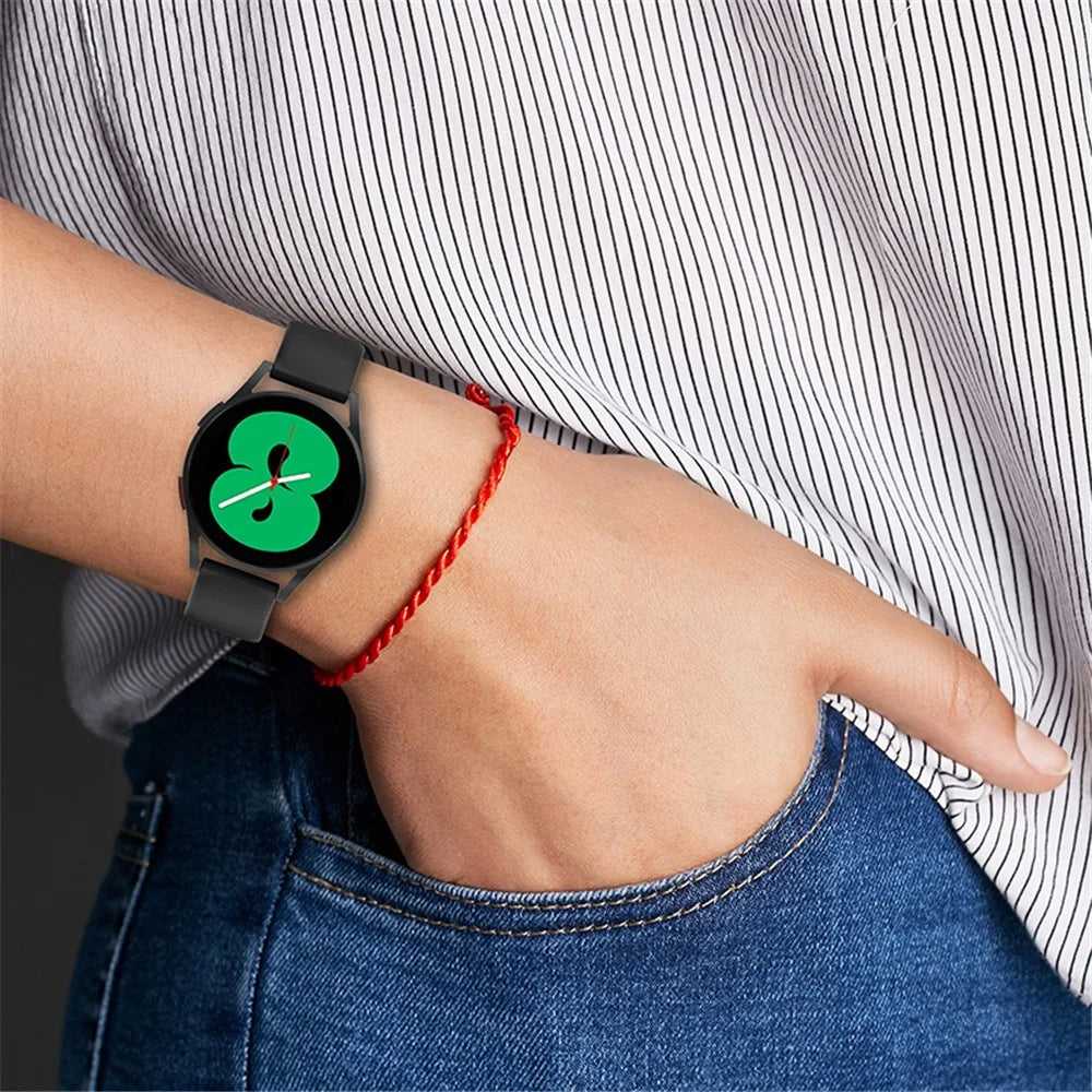 For Samsung Galaxy Watch 4 40mm / 44mm / Watch 4 Classic 42mm / Amazfit Bip 3 / GTS 3 Silicone Watch Band 20mm Quick Release Wrist Strap with Butterfly Buckle for Sports Watch - White - 7