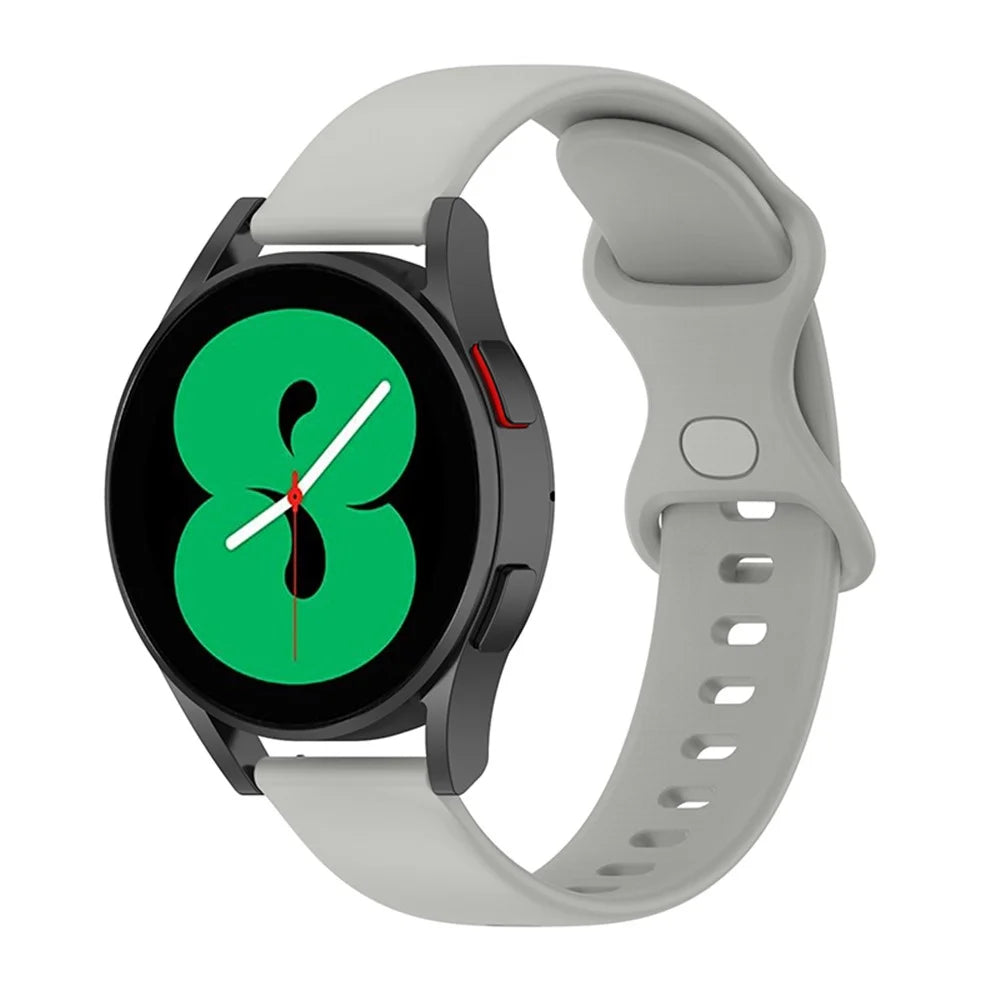 For Samsung Galaxy Watch4 40mm / 44mm / Galaxy Watch Active2 40mm / 44mm / Amazfit Bip 3 / GTS 3 Silicone Watch Strap 20mm Adjustable Replacement Wrist Band - Grey - 2