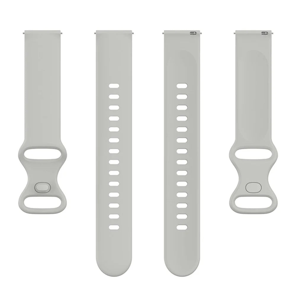 For Samsung Galaxy Watch4 40mm / 44mm / Galaxy Watch Active2 40mm / 44mm / Amazfit Bip 3 / GTS 3 Silicone Watch Strap 20mm Adjustable Replacement Wrist Band - Grey - 3