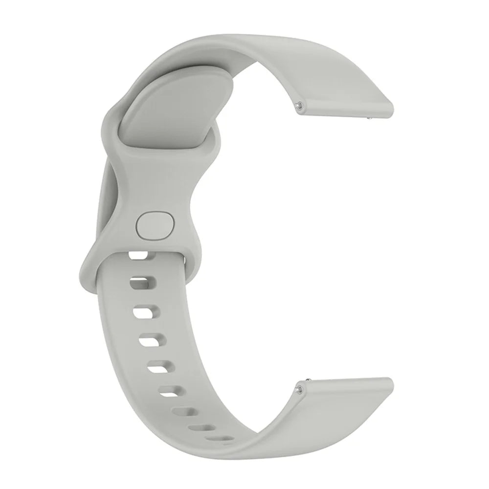 For Samsung Galaxy Watch4 40mm / 44mm / Galaxy Watch Active2 40mm / 44mm / Amazfit Bip 3 / GTS 3 Silicone Watch Strap 20mm Adjustable Replacement Wrist Band - Grey - 4
