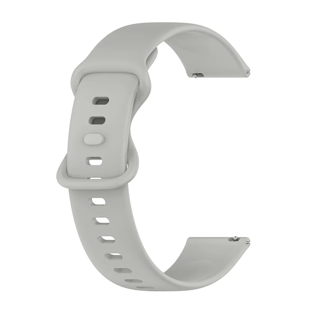 For Samsung Galaxy Watch4 40mm / 44mm / Galaxy Watch Active2 40mm / 44mm / Amazfit Bip 3 / GTS 3 Silicone Watch Strap 20mm Adjustable Replacement Wrist Band - Grey - 5