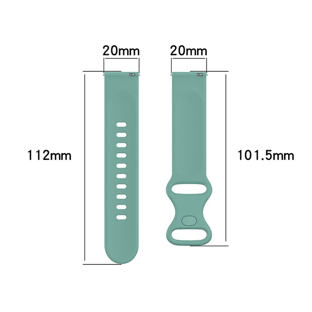 For Samsung Galaxy Watch4 40mm / 44mm / Galaxy Watch Active2 40mm / 44mm / Amazfit Bip 3 / GTS 3 Silicone Watch Strap 20mm Adjustable Replacement Wrist Band - Grey - 7