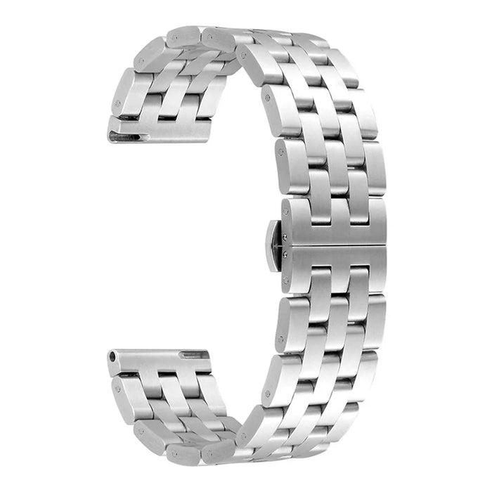 For Huawei Watch 1st Generation/Band S1/Watch Fit/TalkBand B5 18mm Stainless Steel 5 Beads Watch Band Replacement Wrist Strap - Silver - 1