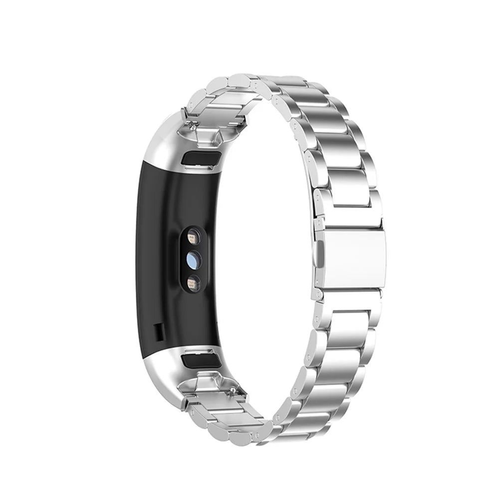 For Honor Band 4/5 Stainless Steel 3 Beads Watch Band Replacement Wrist Strap with Buckles - 2