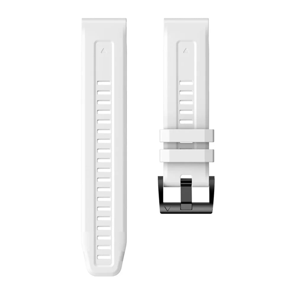 For Garmin Fenix 7 / Fenix 6 Pro / 5 / Amazfit Falcon Armband Silicone Watch Strap with Buckle - White - 4
