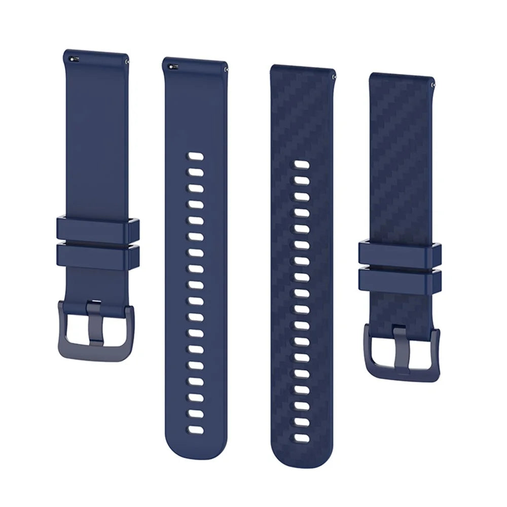 For Polar Vantage M/Vantage M2/Gait X/Gait X Pro Carbon Fiber Texture Silicone Watch Band Replacement Wrist Strap with Buckle - Midnight Blue - 2