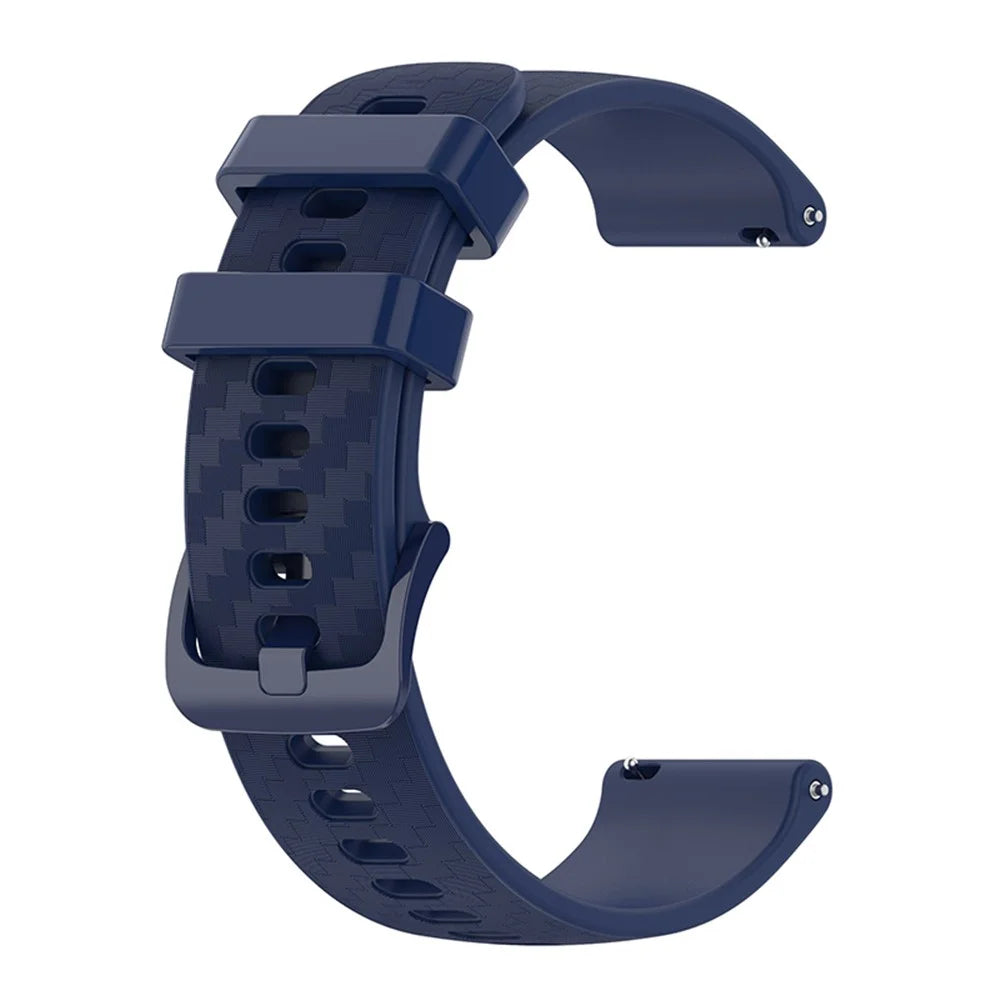 For Polar Vantage M/Vantage M2/Gait X/Gait X Pro Carbon Fiber Texture Silicone Watch Band Replacement Wrist Strap with Buckle - Midnight Blue - 4