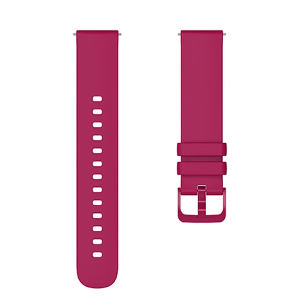Universal 20mm Solid Color Silicone Replacement Smartwatch Band Adjustable Wrist Strap - Fuchsia - 4
