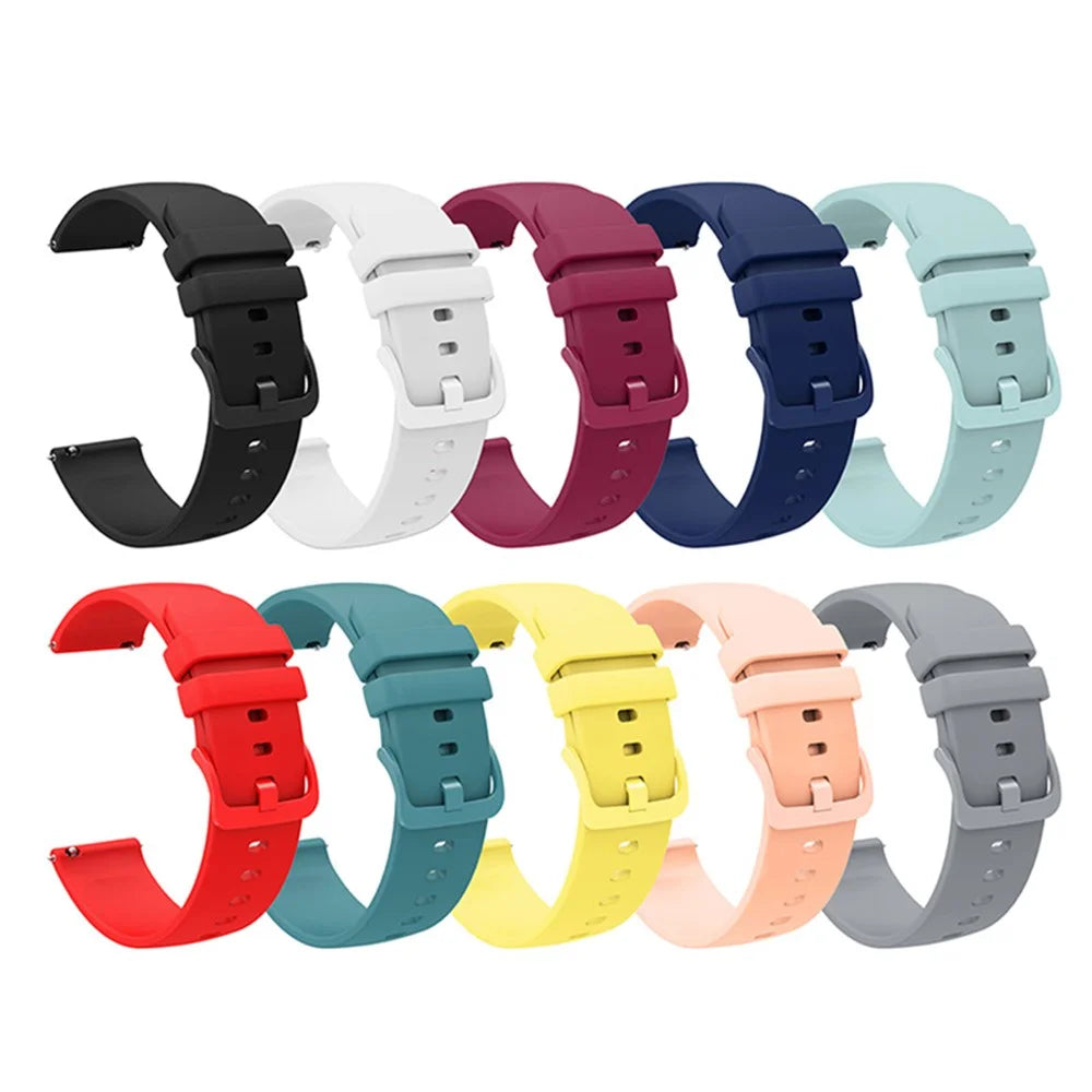 Universal 22mm Silicone Replacement Wrist Band Solid Color Adjustable Watch Strap with Same Color Buckle - Fuchsia - 7