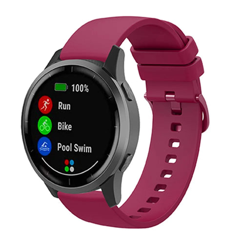 For Huawei TalkBand B5 Solid Color Soft Silicone Watch Band 18mm Adjustable Replacement Strap - Fuchsia - 1