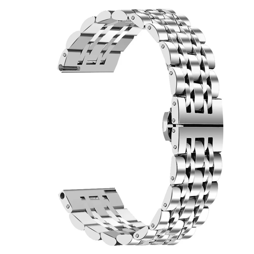 For Huawei Watch GT 2e/Watch GT 2 42mm/46mm 7 Beads Stainless Steel Smart Watch Band Replacement Strap 22mm - Silver - 2