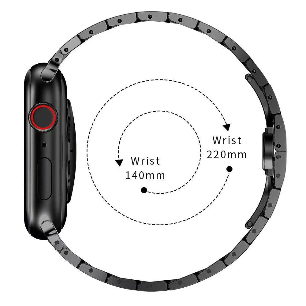 For Apple Watch Series 10 42mm / 9 8 7 41mm / 6 5 4 SE SE (2022) SE (2023) 40mm / 3 2 1 38mm Stylish Buckle Design Stainless Steel Smart Watch Band Replacement Strap - Silver - 6