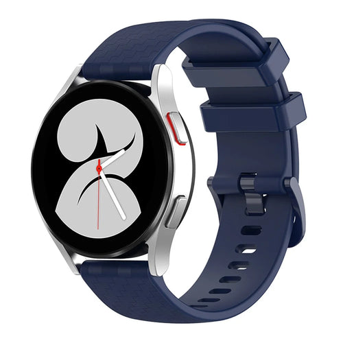 For Garmin Samsung Polar Huami Huawei 20mm Carbon Fiber Silicone Watch Band Replacement Wrist Strap - Navy Blue - 1