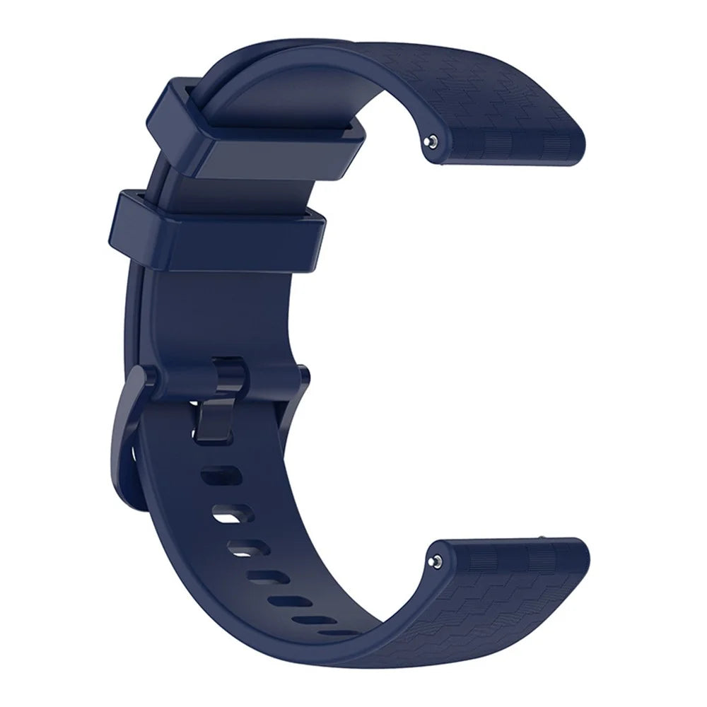 For Garmin Samsung Polar Huami Huawei 20mm Carbon Fiber Silicone Watch Band Replacement Wrist Strap - Navy Blue - 4