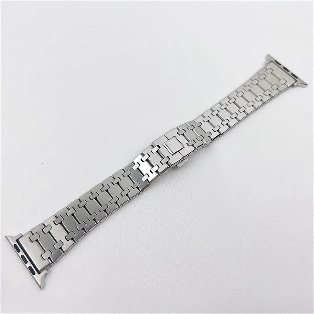 For Apple Watch Series 11 10 42mm / 9 8 7 41mm / SE3 SE2 SE 6 5 4 40mm / 3 2 1 38mm Stainless Steel Durable Smart Watch Band Wrist Strap - Silver - 2