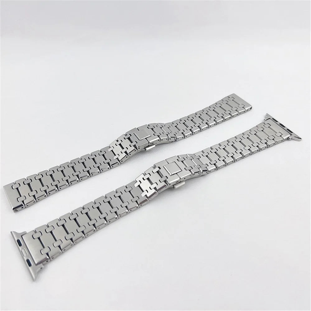 For Apple Watch Series 11 10 42mm / 9 8 7 41mm / SE3 SE2 SE 6 5 4 40mm / 3 2 1 38mm Stainless Steel Durable Smart Watch Band Wrist Strap - Silver - 4
