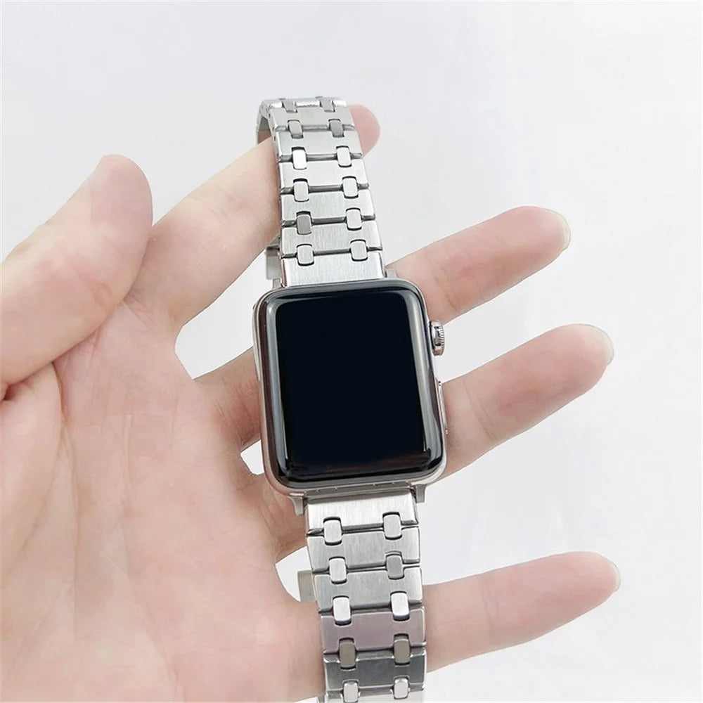 For Apple Watch Series 11 10 42mm / 9 8 7 41mm / SE3 SE2 SE 6 5 4 40mm / 3 2 1 38mm Stainless Steel Durable Smart Watch Band Wrist Strap - Silver - 5