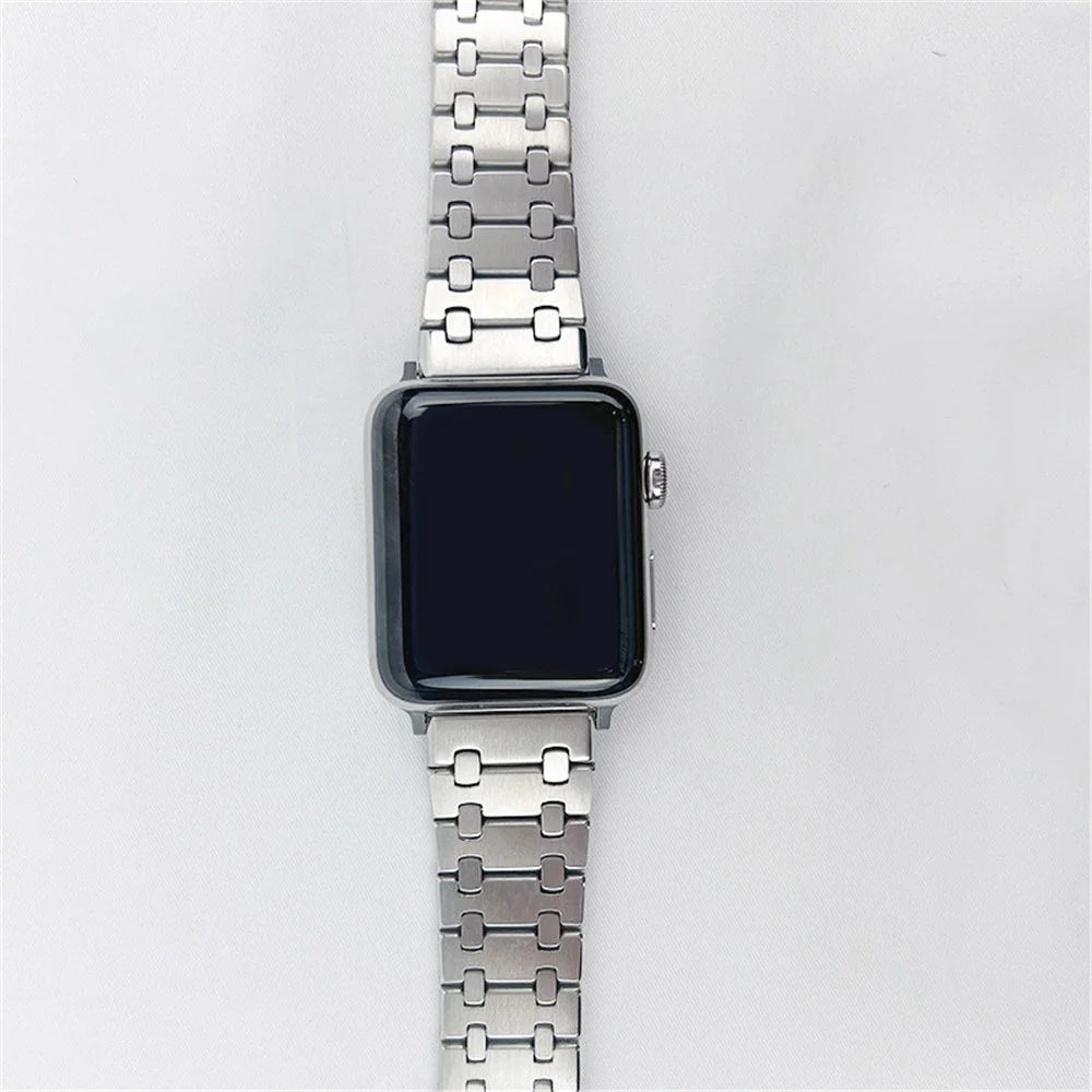 For Apple Watch Series 11 10 42mm / 9 8 7 41mm / SE3 SE2 SE 6 5 4 40mm / 3 2 1 38mm Stainless Steel Durable Smart Watch Band Wrist Strap - Silver - 6