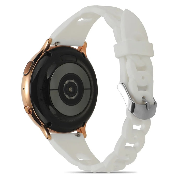 For Garmin Venu 2/Samsung Gear S3 Classic Circle Design Adjustable Silicone Strap 22mm Universal Replacement Watch Band - White - 1