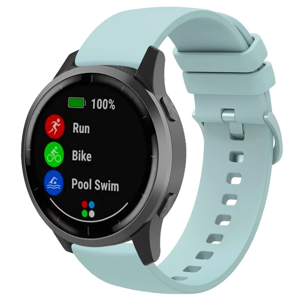 For Garmin Venu 2 Plus/Samsung Galaxy Watch4 Silicone Watch Band Quick Release Wrist Strap Sports Watch Replacement 20mm - Light Green - 4