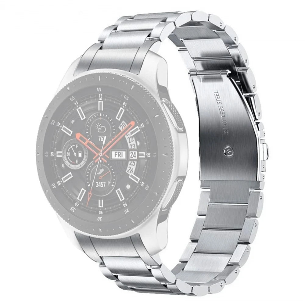For Samsung Galaxy Watch 46mm/Gear S3 Classic/Gear S3 Frontier 3 Beads Smart Watch Band Replacement Stainless Steel Strap - 1