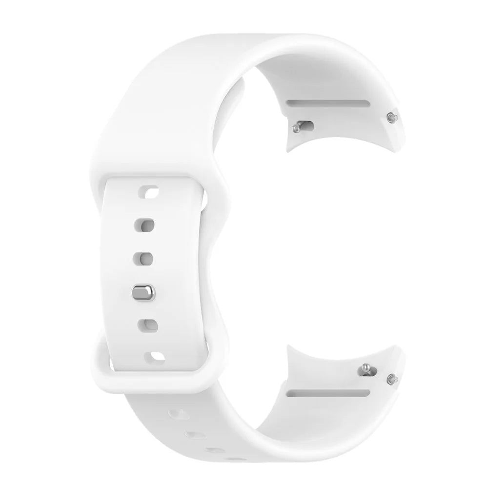 For Samsung Galaxy Watch 4/Watch 4 Classic Silicone Watch Band 20mm Quick Release Wrist Strap with Butterfly Buckle for Sports Watch - White - 3