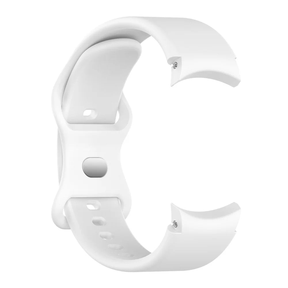 For Samsung Galaxy Watch 4/Watch 4 Classic Silicone Watch Band 20mm Quick Release Wrist Strap with Butterfly Buckle for Sports Watch - White - 4