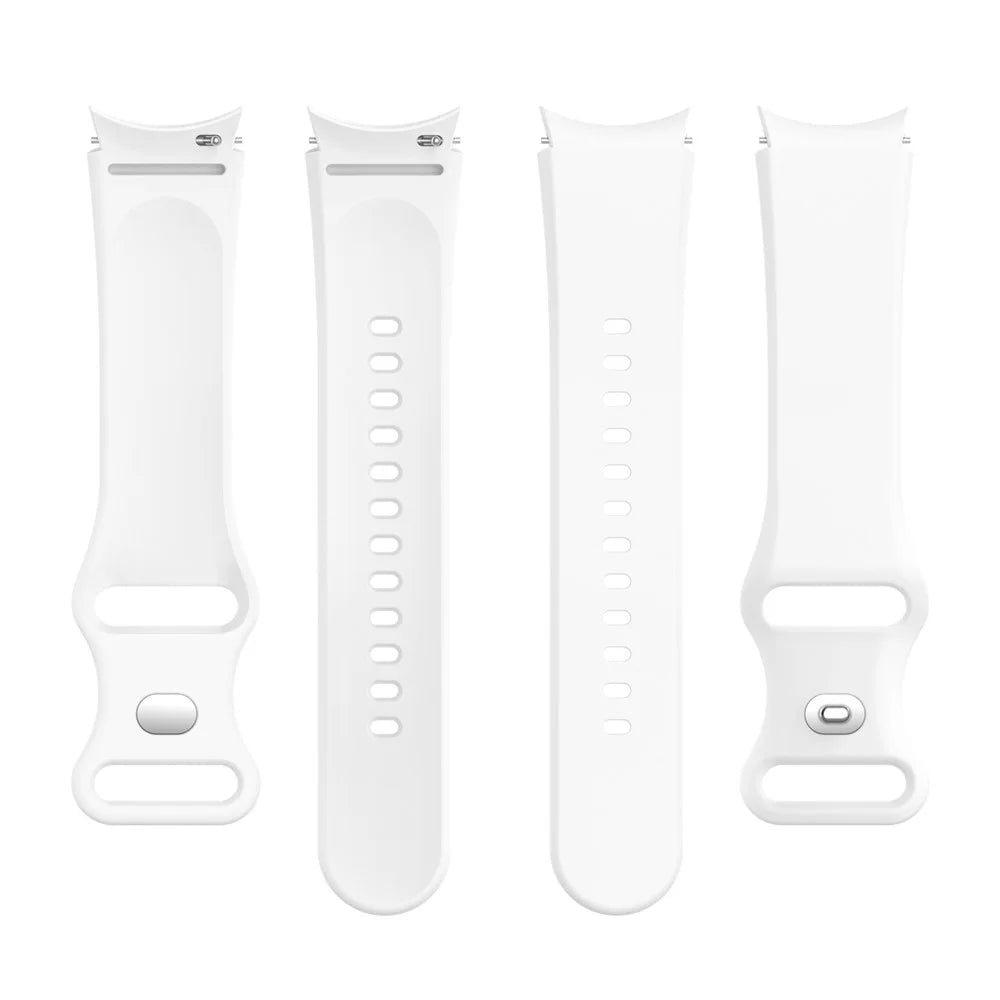 For Samsung Galaxy Watch 4/Watch 4 Classic Silicone Watch Band 20mm Quick Release Wrist Strap with Butterfly Buckle for Sports Watch - White - 5