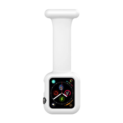 For Apple Watch Series 11 10 42mm / 9 8 7 41mm / SE3 SE2 SE 6 5 4 40mm / 3 2 1 38mm Shockproof Silicone Smartwatch Frame Protector Watch Band Replacement - White - 1