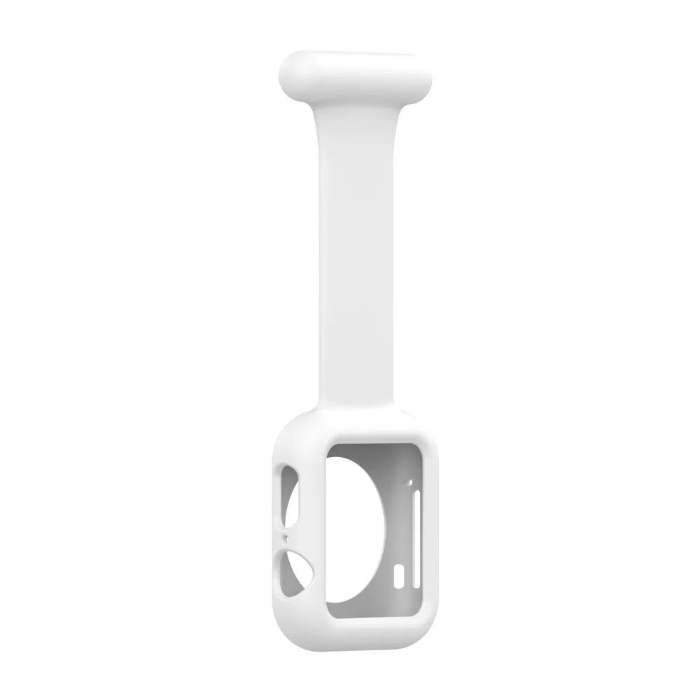For Apple Watch Series 11 10 42mm / 9 8 7 41mm / SE3 SE2 SE 6 5 4 40mm / 3 2 1 38mm Shockproof Silicone Smartwatch Frame Protector Watch Band Replacement - White - 4