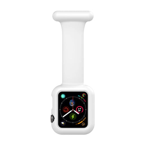For Apple Watch Ultra 3 2 1 49mm / Series 11 10 46mm / 9 8 7 45mm / SE3 SE2 SE 6 5 4 44mm / 3 2 1 42mm Impact-Resistant Silicone Watch Frame Protector Smart Watch Band - White - 1