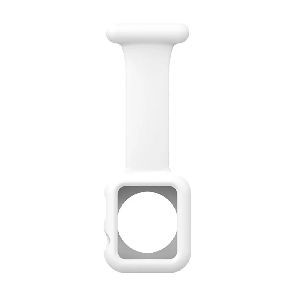 For Apple Watch Ultra 3 2 1 49mm / Series 11 10 46mm / 9 8 7 45mm / SE3 SE2 SE 6 5 4 44mm / 3 2 1 42mm Impact-Resistant Silicone Watch Frame Protector Smart Watch Band - White - 5
