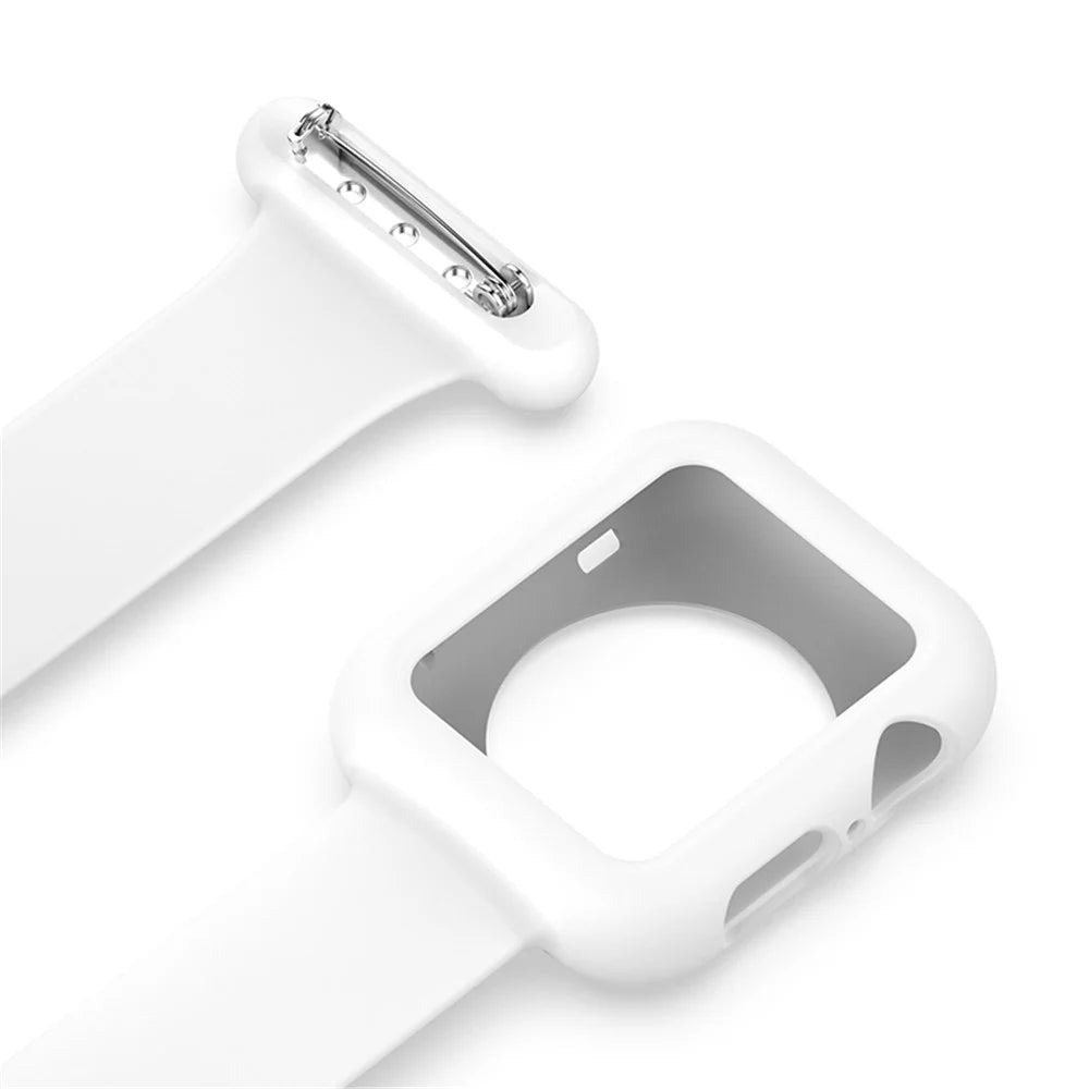 For Apple Watch Ultra 3 2 1 49mm / Series 11 10 46mm / 9 8 7 45mm / SE3 SE2 SE 6 5 4 44mm / 3 2 1 42mm Impact-Resistant Silicone Watch Frame Protector Smart Watch Band - White - 6