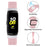 For Samsung Galaxy Fit R370 Woven Elastic Watch Band Adjustable Nylon Replacement Strap Wristband - Pink - 3