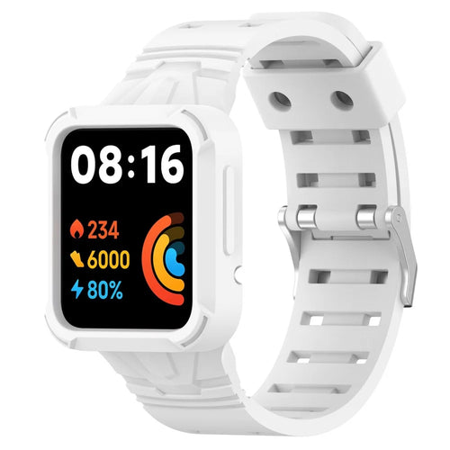 For Xiaomi Redmi Watch 2 Lite/Mi Watch Lite2/Lite1 Universal Silicone Watchband Wrist Strap Sports Watch Quick Release Watch Band Case with Buckle - White - 1