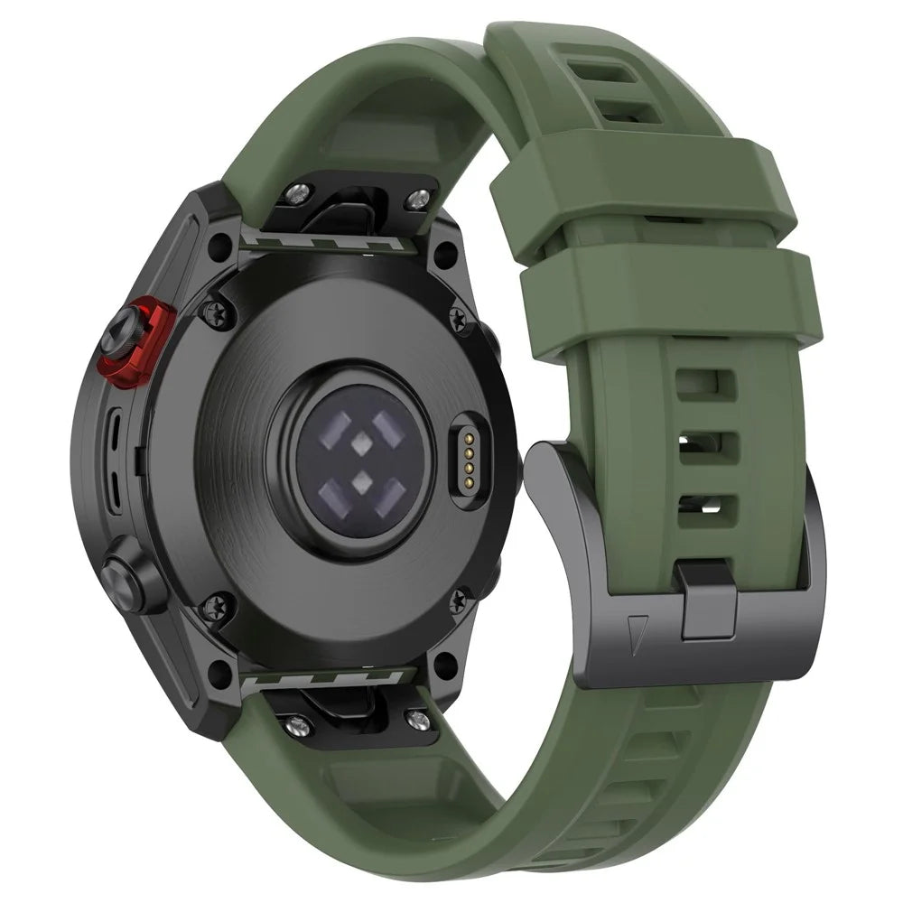 For Garmin Fenix 7X/7X Solar/6X/6X Pro/TACTIX 7 Silicone Watch Strap Quick Release Wrist Band Sports Watch Watchband 26mm - Dark Green - 1