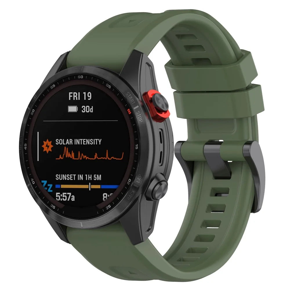 For Garmin Fenix 7X/7X Solar/6X/6X Pro/TACTIX 7 Silicone Watch Strap Quick Release Wrist Band Sports Watch Watchband 26mm - Dark Green - 2