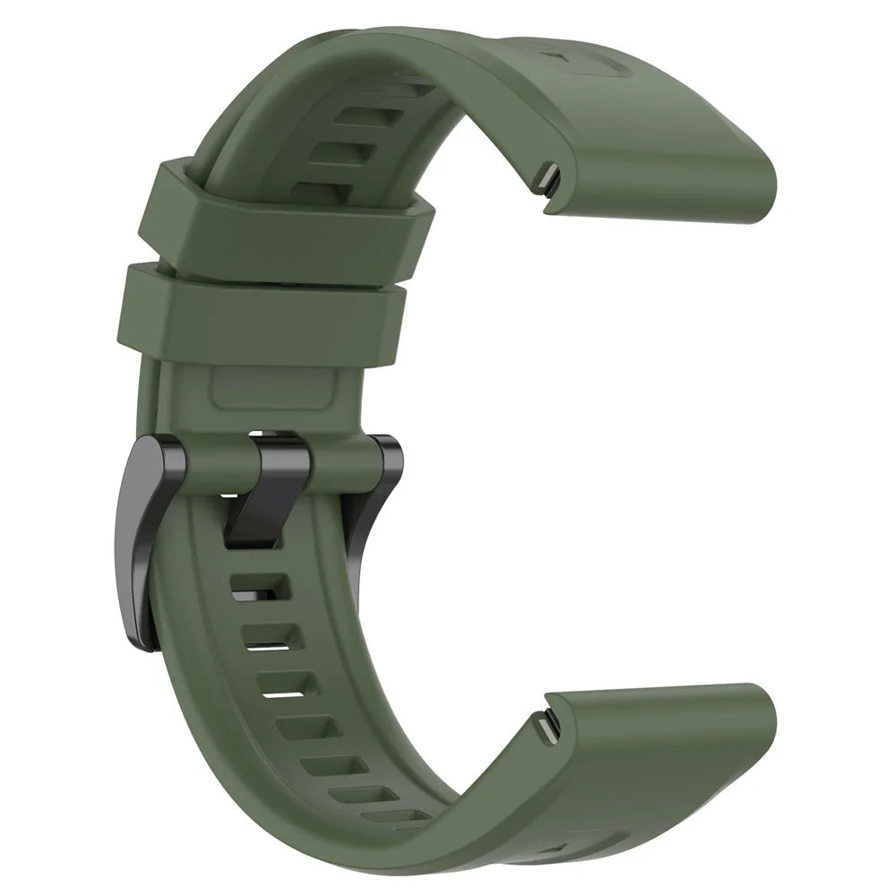 For Garmin Fenix 7X/7X Solar/6X/6X Pro/TACTIX 7 Silicone Watch Strap Quick Release Wrist Band Sports Watch Watchband 26mm - Dark Green - 4