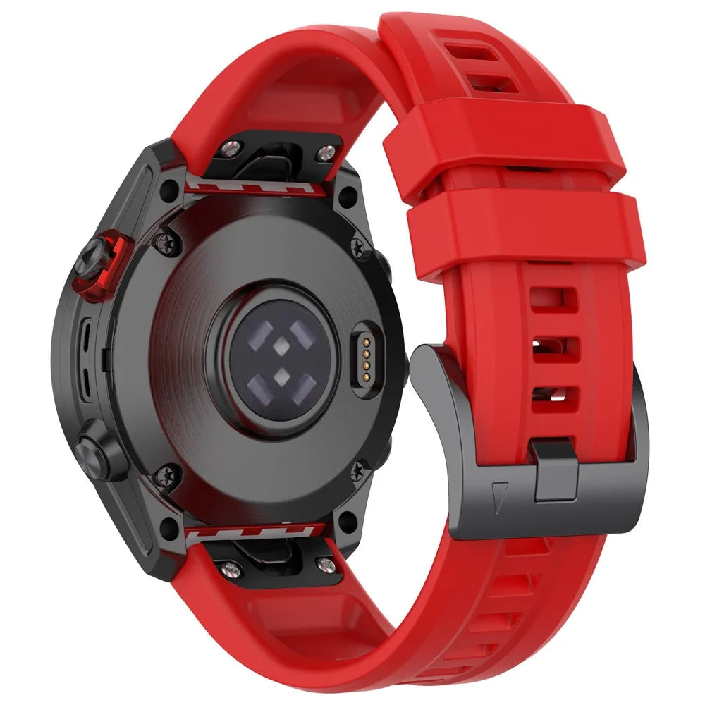 For Garmin Fenix 7S/6S Pro/5S/5S Plus/Instinct 2S Silicone Watchband Wrist Strap Sports Watch Quick Release Watch Band with Buckle - Red - 1