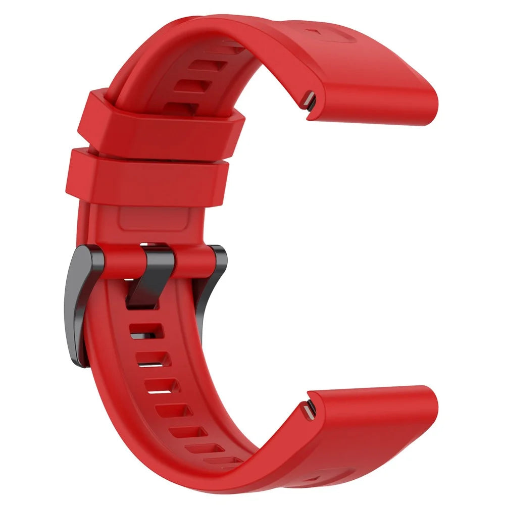For Garmin Fenix 7S/6S Pro/5S/5S Plus/Instinct 2S Silicone Watchband Wrist Strap Sports Watch Quick Release Watch Band with Buckle - Red - 4