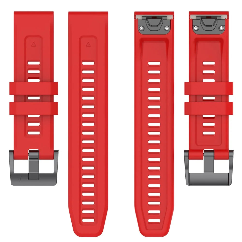 For Garmin Fenix 7S/6S Pro/5S/5S Plus/Instinct 2S Silicone Watchband Wrist Strap Sports Watch Quick Release Watch Band with Buckle - Red - 5