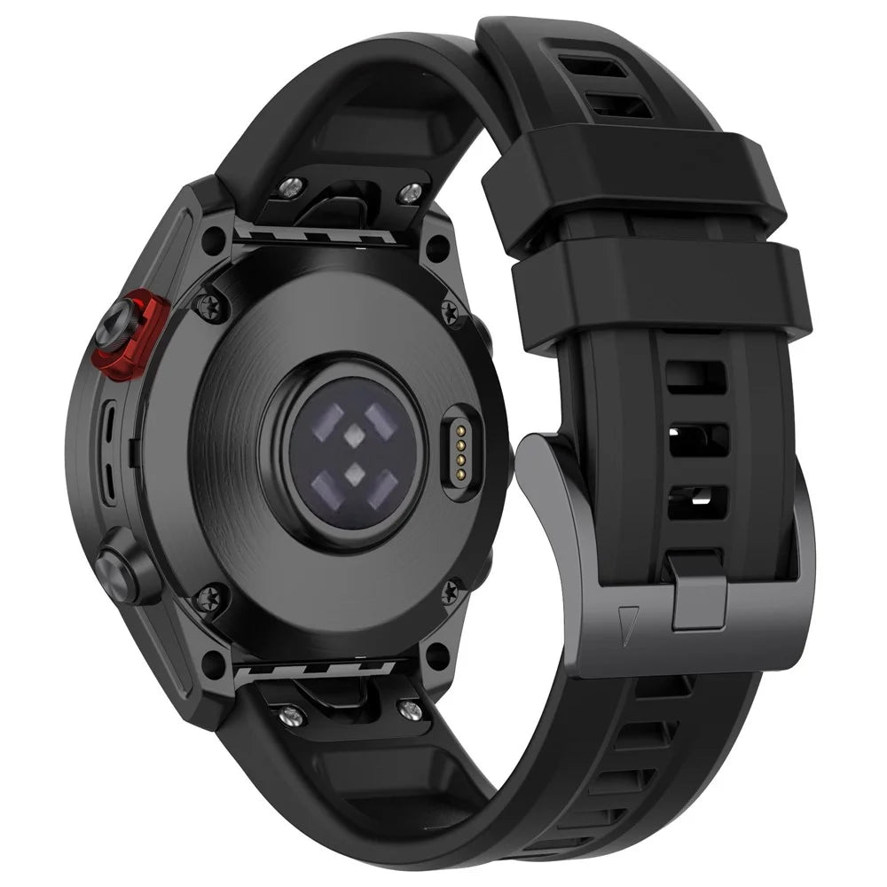 For Garmin Fenix 7/Epix Gen2/Descent G1/COROS VERTIX Silicone Watch Band Quick Release Wrist Strap Sports Watch Replacement Watchband - Black - 1