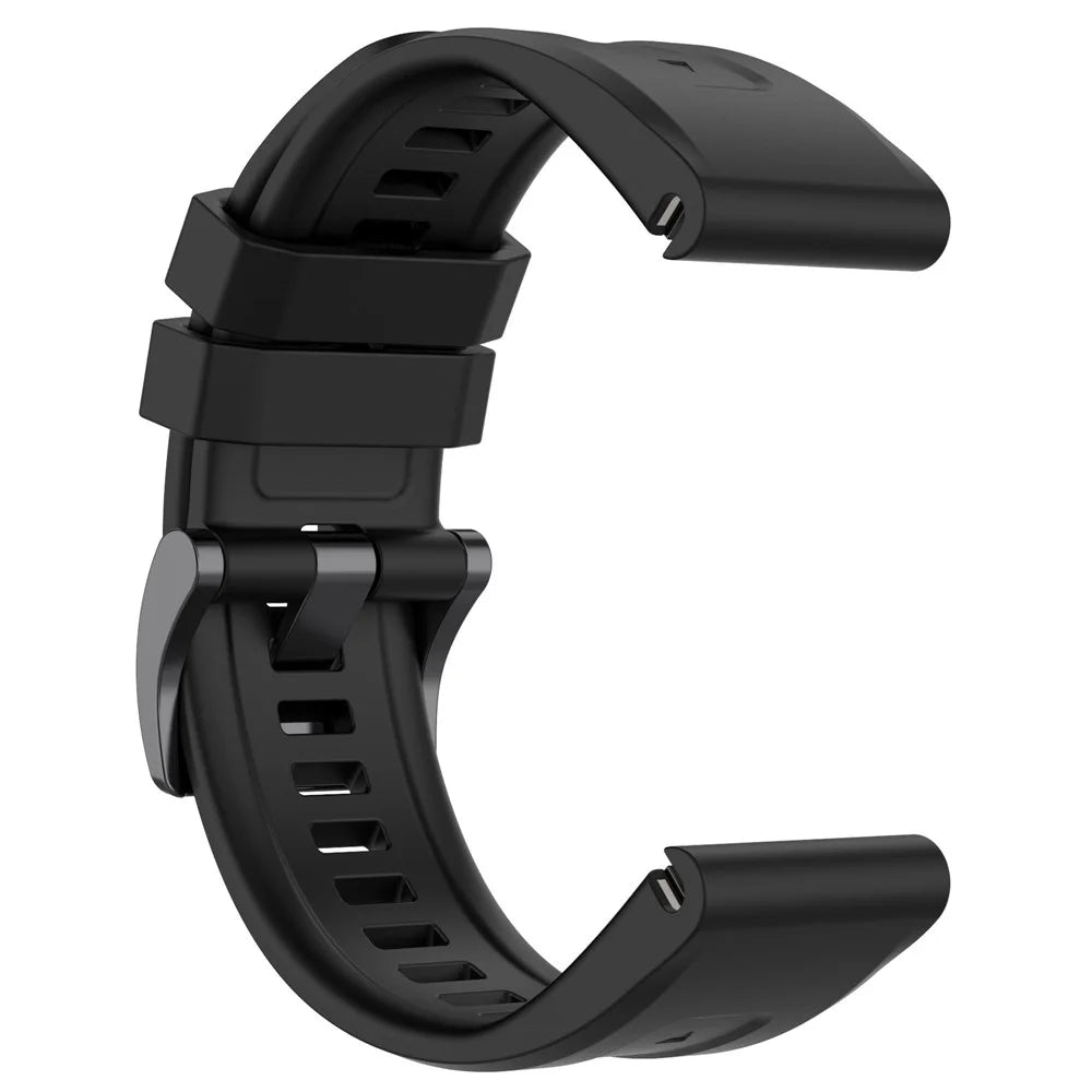 For Garmin Fenix 7/Epix Gen2/Descent G1/COROS VERTIX Silicone Watch Band Quick Release Wrist Strap Sports Watch Replacement Watchband - Black - 4