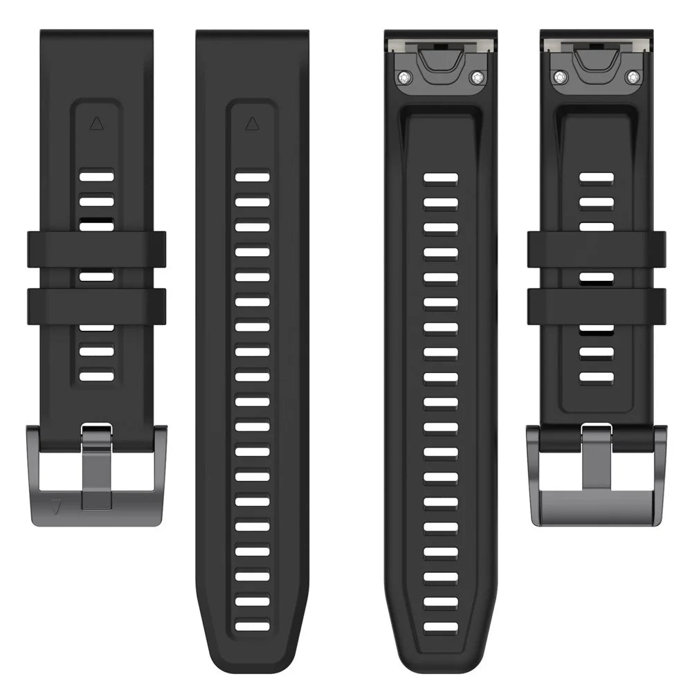 For Garmin Fenix 7/Epix Gen2/Descent G1/COROS VERTIX Silicone Watch Band Quick Release Wrist Strap Sports Watch Replacement Watchband - Black - 5