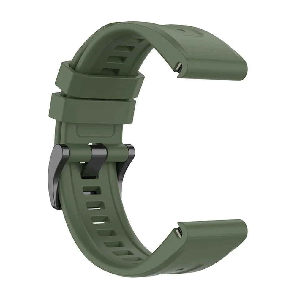 For Garmin Fenix 7X / 7X Solar / Tactic 7 Strap 26mm Silicone Watch Band Quick Release - Midnight Green - 4