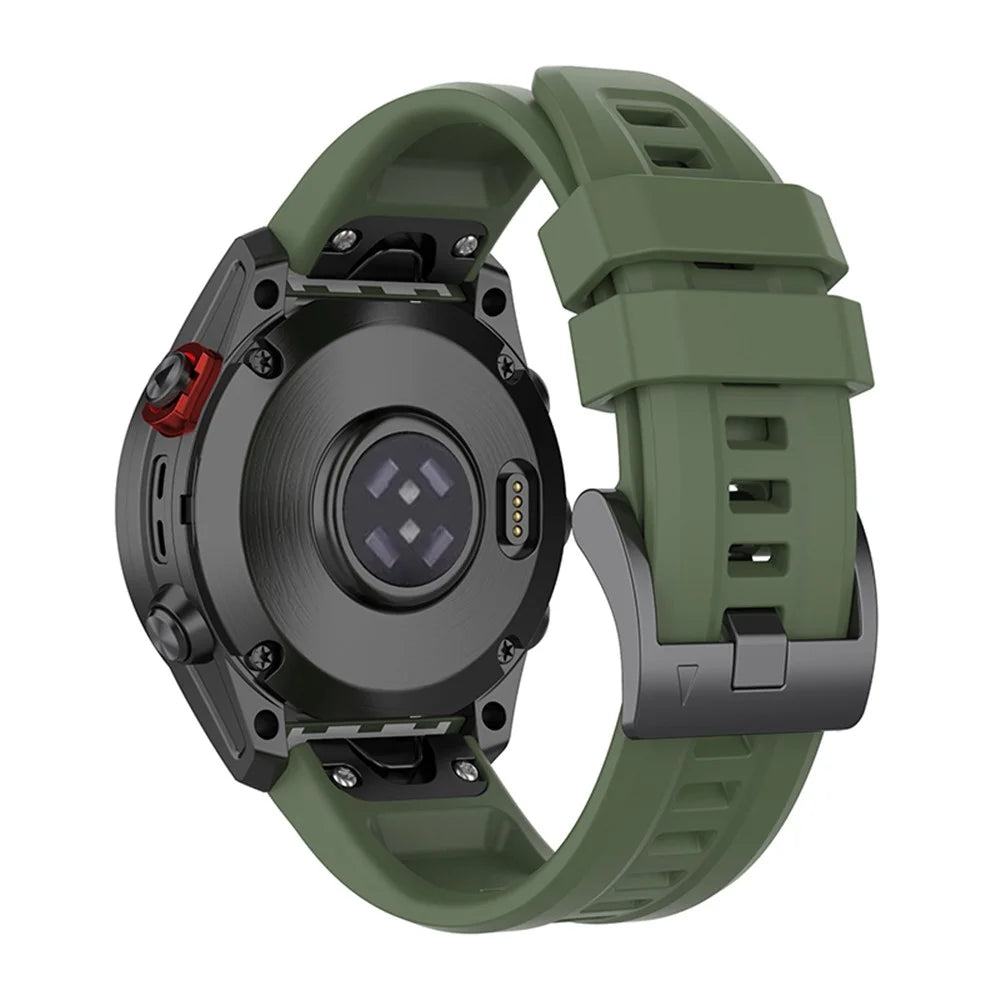 For Garmin Fenix 7S/Fenix 6S/Instinct 2S Quick Release Watch Strap Silicone Wrist Band Sports Watch 20mm Watchband with Metal Buckle - Midnight Green - 2