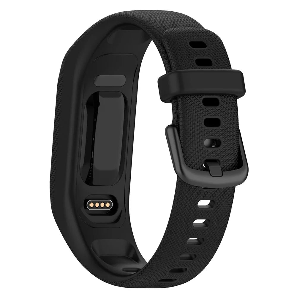 For Garmin Vivosmart 5 Armband Silicone Watch Strap with Case - Black - 3