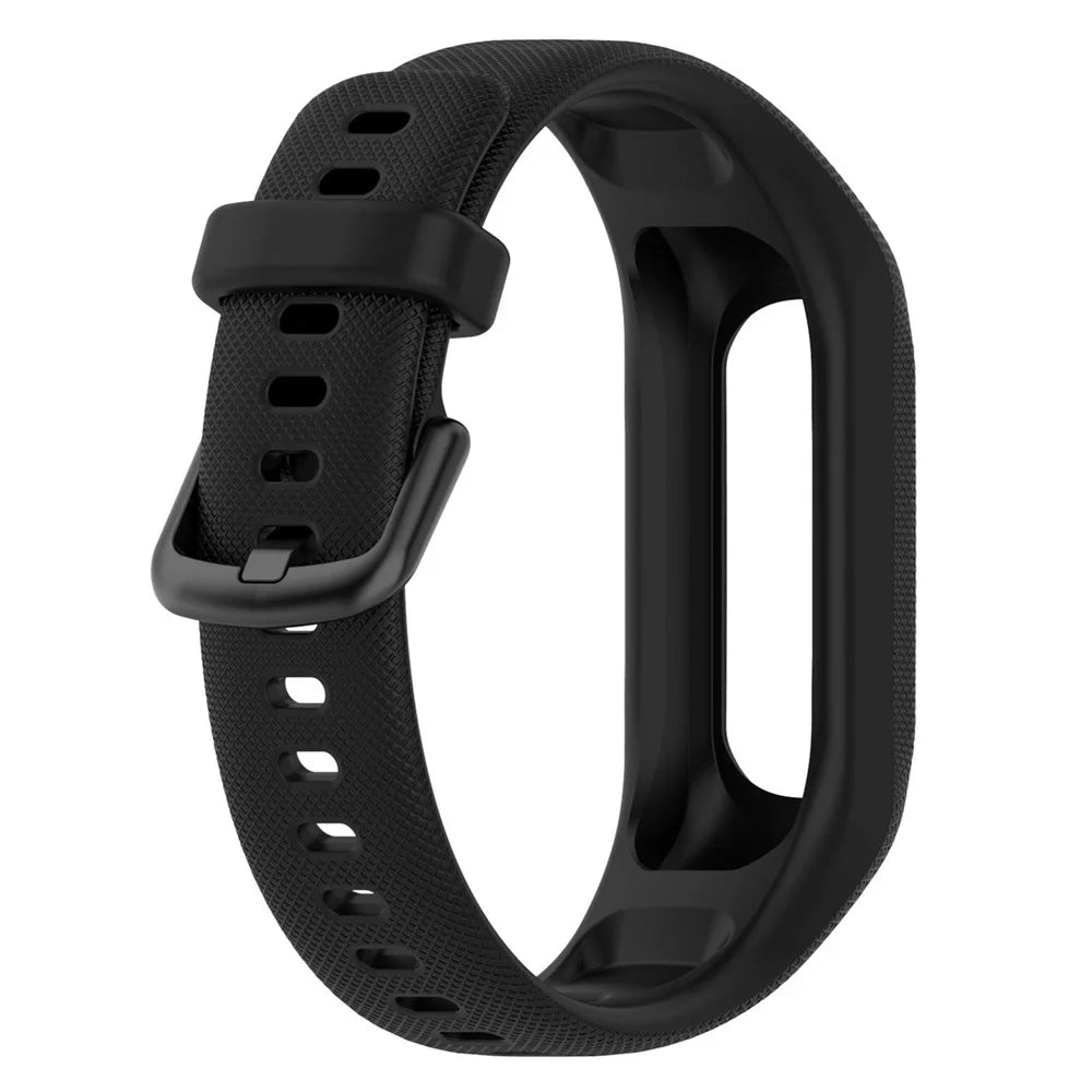 For Garmin Vivosmart 5 Armband Silicone Watch Strap with Case - Black - 4