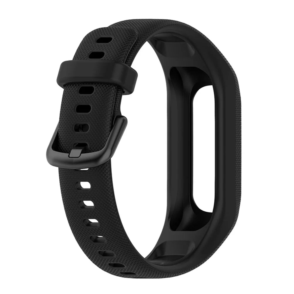 For GarminSmart 5 Wear-resistant Soft Silicone Watch Band with Case Protector Wrist Strap - Black - 2